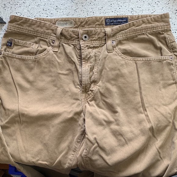 AG Adriano Goldschmied The Protege straight leg khaki corduroy pants 32 Short - Picture 2 of 15
